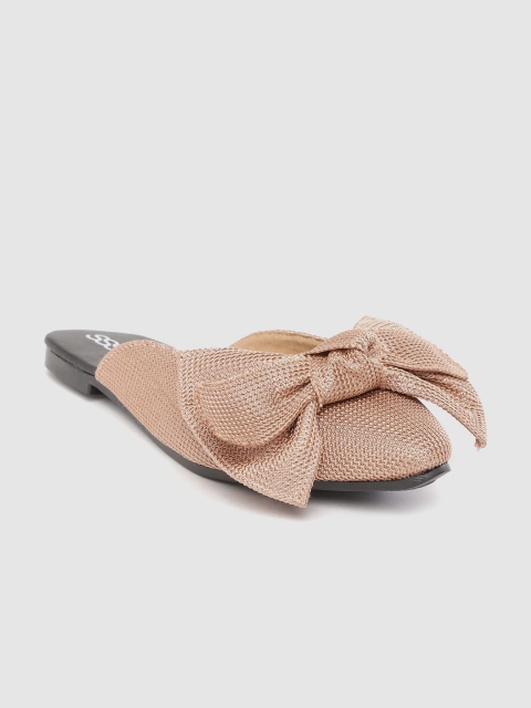 

Street Style Store Women Dusty Pink Woven Design Mules