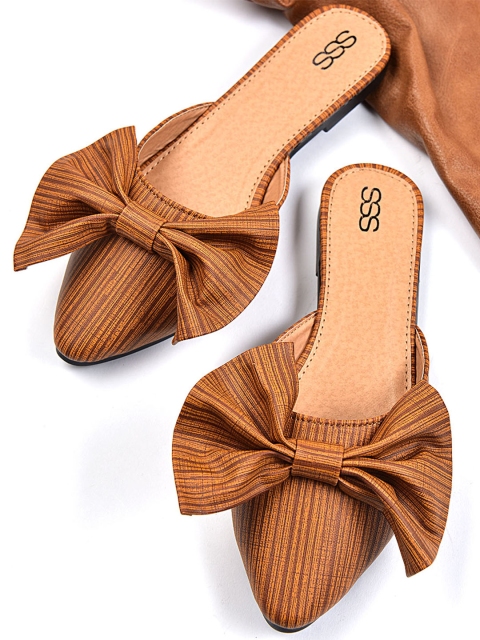 

Street Style Store Women Brown Striped Mules