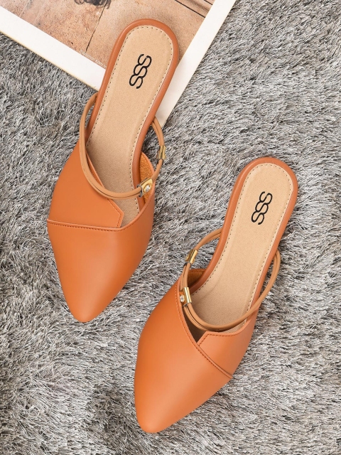

Street Style Store Women Tan Brown Solid Mules