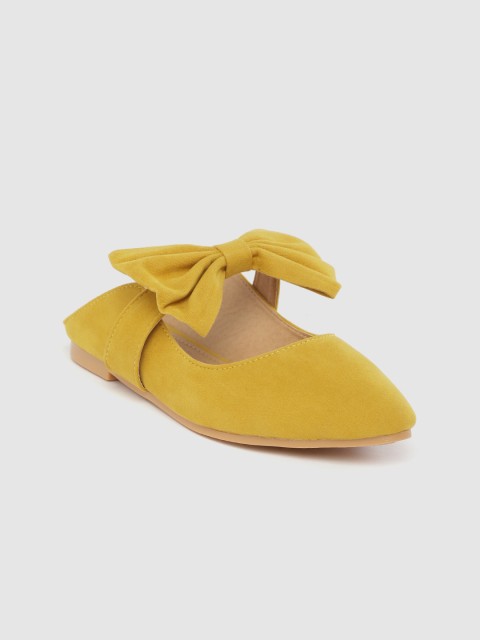 

Street Style Store Women Mustard Yellow Solid Flats with Bow