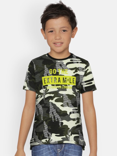

Lee Cooper Boys Green Camouflage Printed Round Neck T-shirt