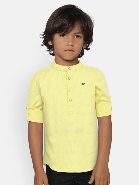 

Lee Cooper Boys Yellow Slim Fit Solid Casual Shirt
