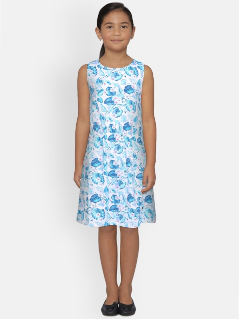 

Lee Cooper Girls Turquoise Blue Printed Fit and Flare Dress