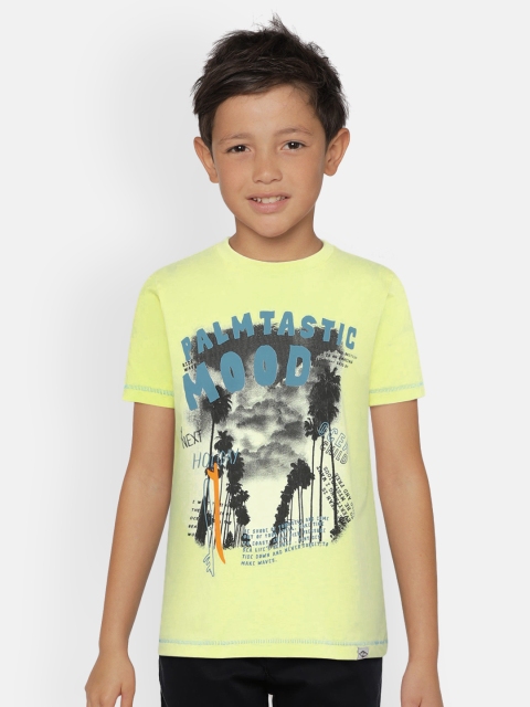 

Lee Cooper Boys Yellow Printed Round Neck T-shirt