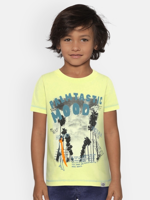 

Lee Cooper Boys Yellow Printed Round Neck T-shirt