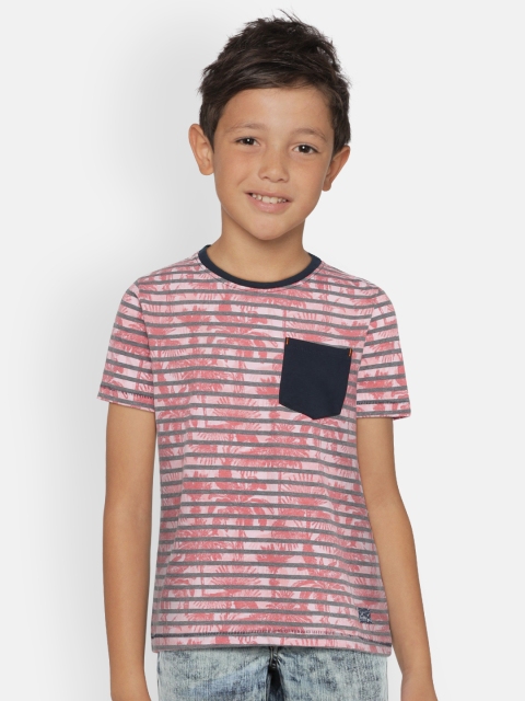 

Lee Cooper Boys Orange & Grey Printed Round Neck T-shirt