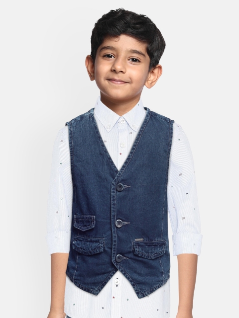 

Lee Cooper Boys Navy Blue Washed Denim Waistcoat