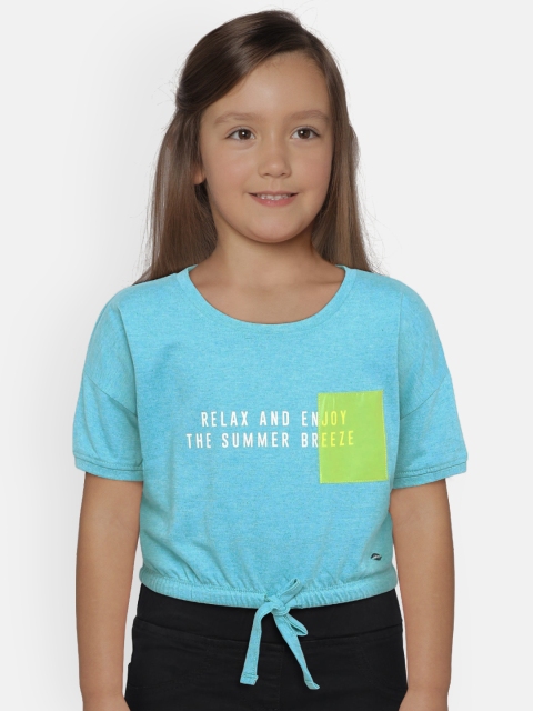 

Lee Cooper Girls Blue Printed Blouson Pure Cotton Top