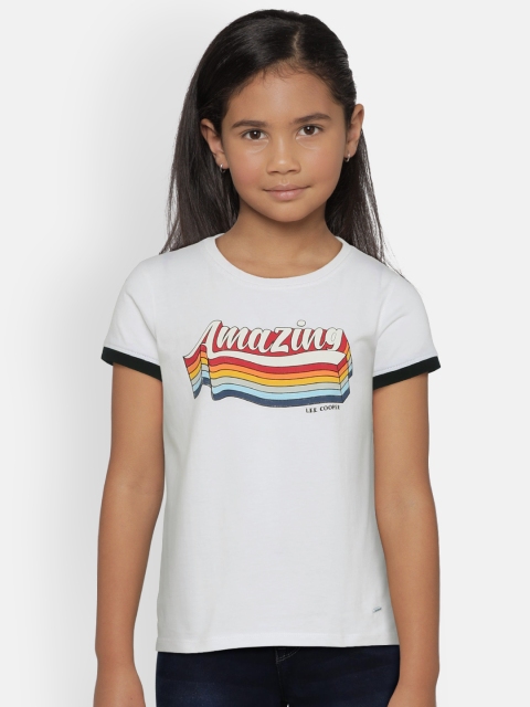 

Lee Cooper Girls White Printed Round Neck T-shirt