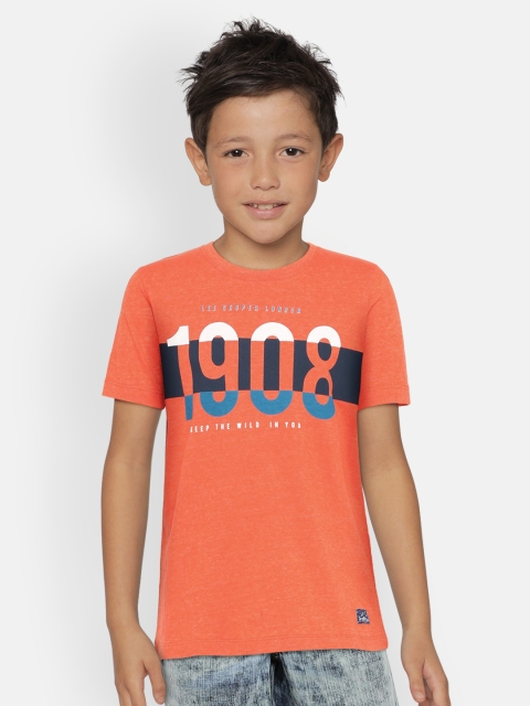 

Lee Cooper Boys Orange Printed Round Neck T-shirt