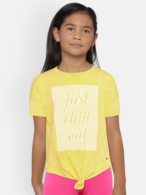 

Lee Cooper Girls Yellow Printed Round Neck T-shirt