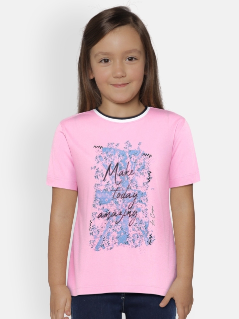 

Lee Cooper Girls Pink Printed Round Neck T-shirt