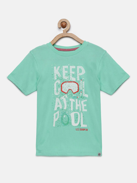 

Lee Cooper Boys Mint Green Printed Round Neck T-shirt