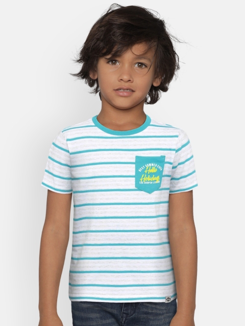 

Lee Cooper Boys Blue & White Striped Round Neck T-shirt