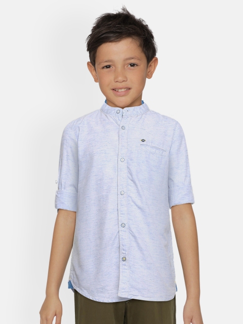 

Lee Cooper Boys Blue Solid Slim Fit Pure Cotton Casual Shirt