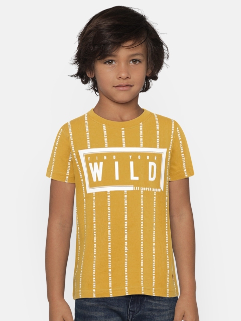 

Lee Cooper Boys Mustard Yellow Printed Round Neck T-shirt
