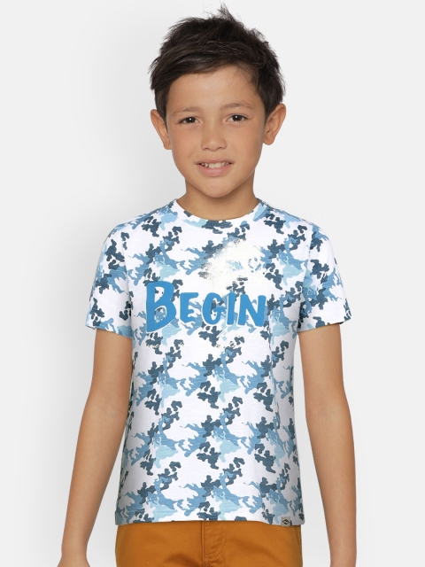 

Lee Cooper Boys Blue & White Printed Round Neck T-shirt