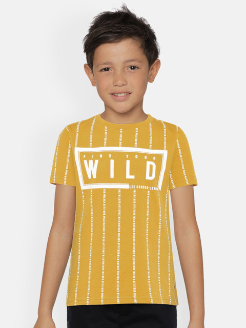

Lee Cooper Boys Mustard Yellow Printed Round Neck T-shirt