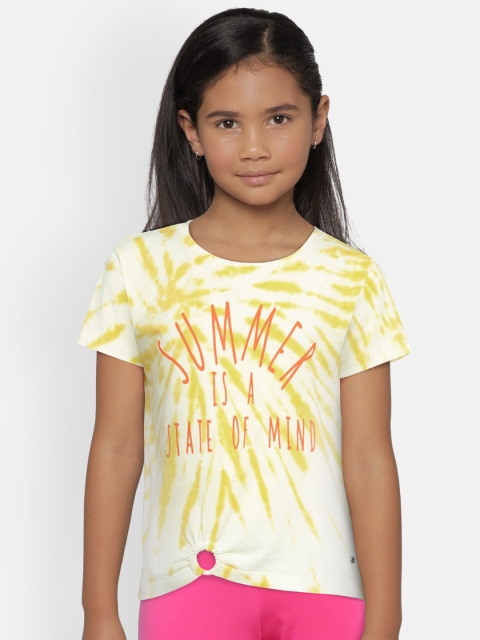 

Lee Cooper Girls Yellow Printed Round Neck T-shirt