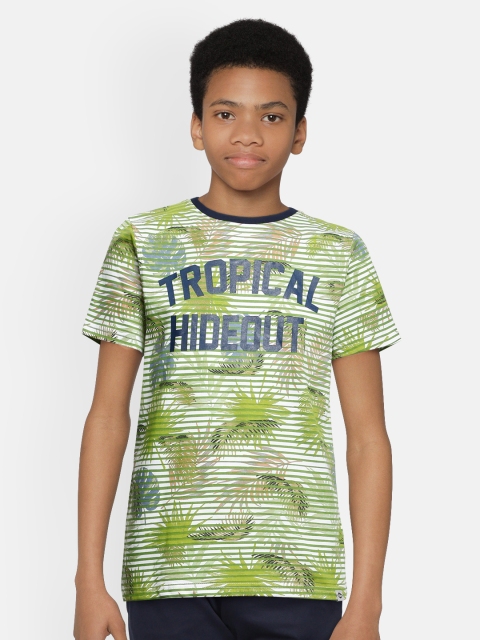 

Lee Cooper Boys Green Printed Round Neck Pure Cotton T-shirt