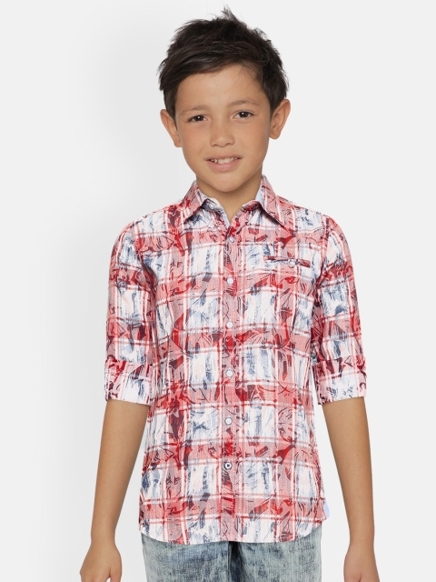 

Lee Cooper Boys White & Red Checked Slim Fit Casual Shirt