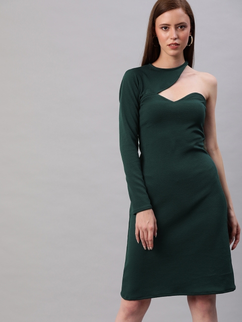 

EMBLAZE Women Green Solid Party Sheath Dress