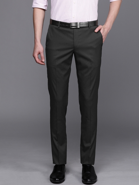 

SUITLTD Men Black Slim Fit Solid Formal Trousers