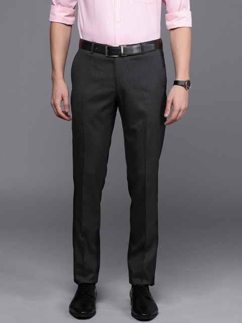 

SUITLTD Men Black Slim Fit Solid Formal Trousers