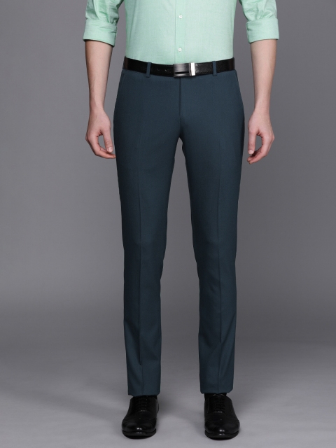 

SUITLTD Men Blue Slim Fit Solid Formal Trousers