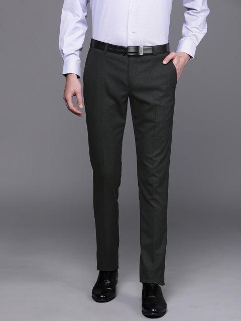 

SUITLTD Men Black Slim Fit Solid Formal Trousers