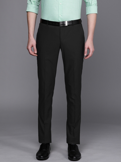 

SUITLTD Men Black Slim Fit Solid Formal Trousers