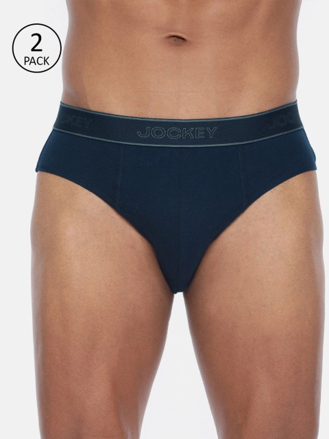 

Jockey Men Pack of 2 Navy Blue Solid Briefs