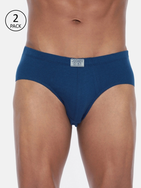 

Jockey Men Pack of 2 Navy Blue Solid Briefs