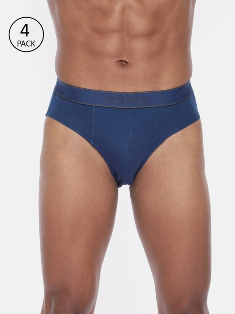 

Jockey Men Pack of 4 Blue Solid Briefs