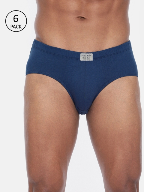 

Jockey Men Pack of 6 Navy Blue Solid Briefs