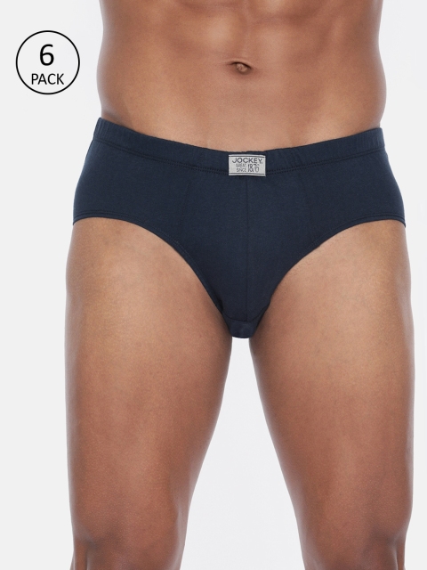 

Jockey Men Pack of 6 Navy Blue Solid Basic Briefs