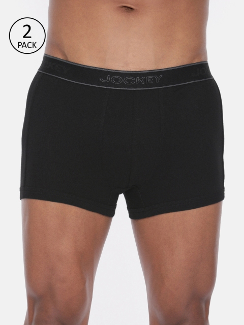 

Jockey Men Pack of 2 Black Solid Trunks