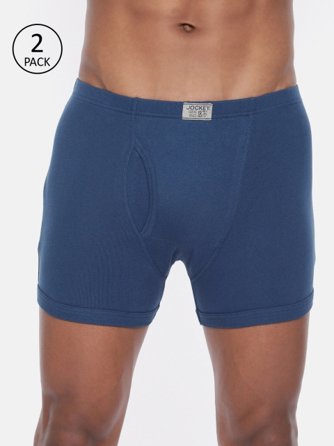

Jockey Men Pack of 2 Blue Solid Trunks 11036598-2