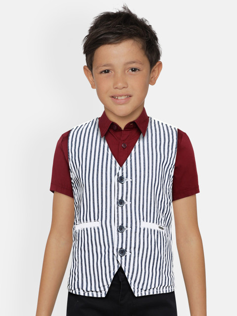 

Lee Cooper Boys White & Blue Striped Waistcoat