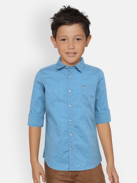 

Lee Cooper Boys Blue Slim Fit Solid Casual Shirt