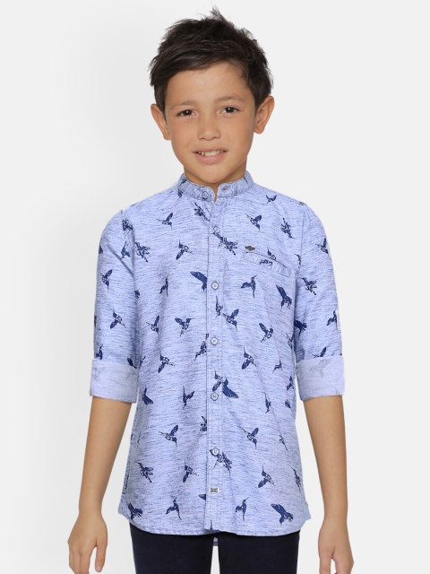 

Lee Cooper Boys Blue Slim Fit Printed Casual Shirt