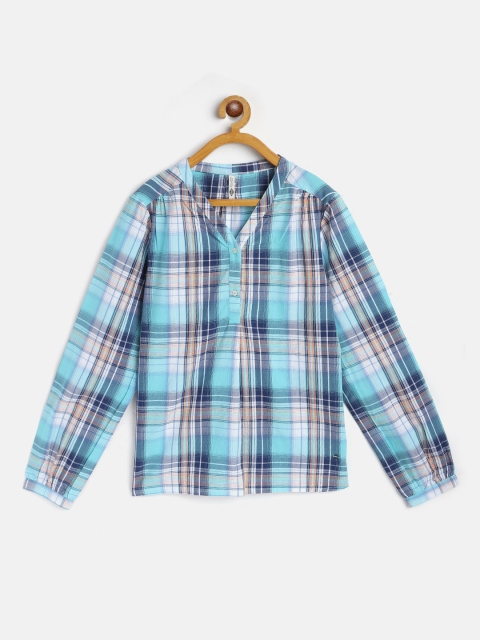 

Lee Cooper Blue & White Checked Shirt Style Top