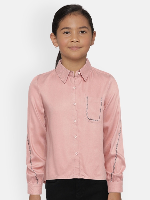 

Lee Cooper Girls Pink Regular Fit Solid Casual Shirt