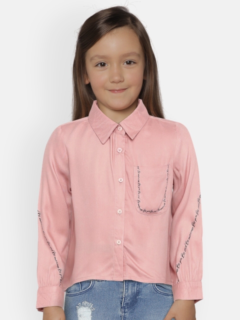 

Lee Cooper Girls Pink Regular Fit Solid Casual Shirt