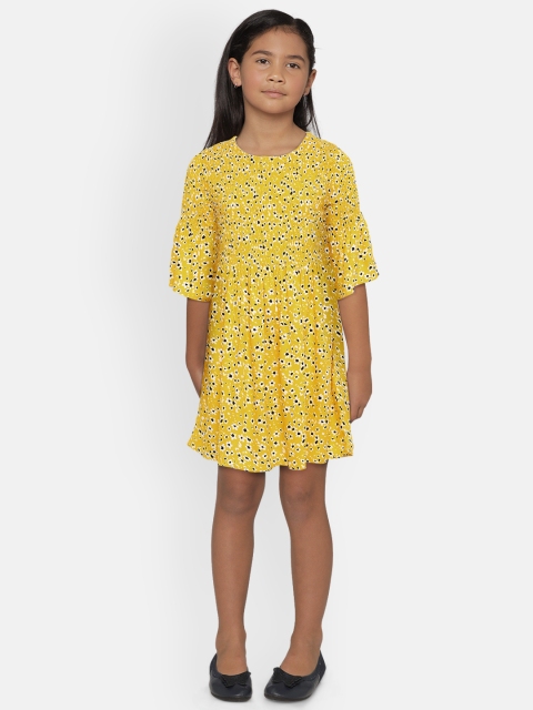 

Lee Cooper Girls Yellow Printed Fit and Flare Dress