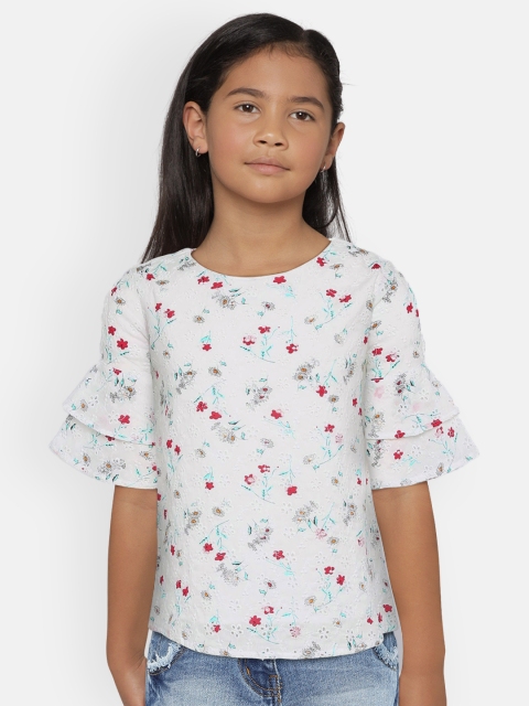 

Lee Cooper Girls White Printed Pure Cotton Top