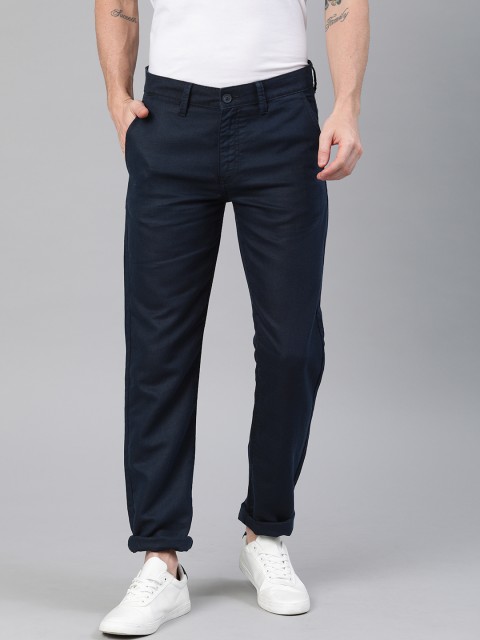 

Nautica Men Navy Blue Slim Fit Solid Chinos