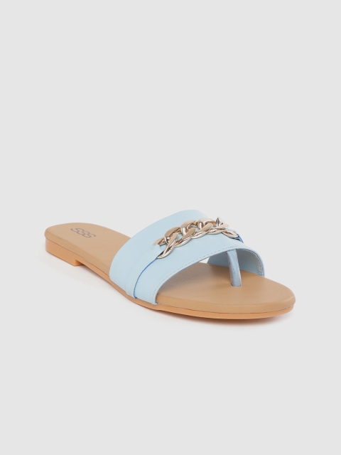 

Street Style Store Women Blue & Gold-Toned Solid One Toe Flats