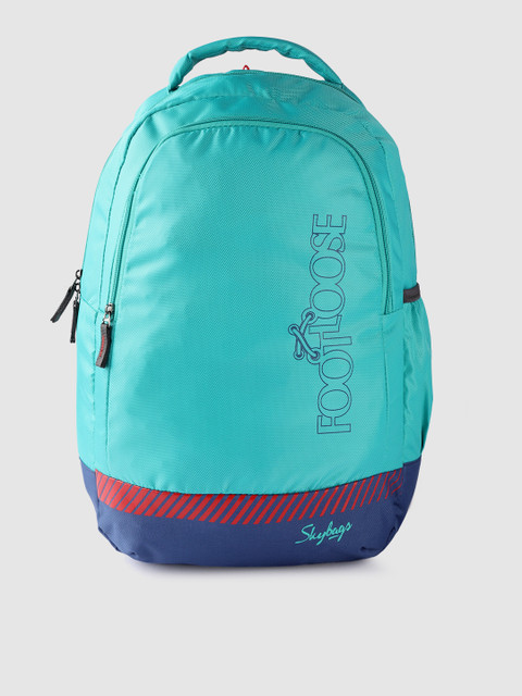 

Skybags Unisex Sea Green & Blue Solid Laptop Backpack with Printed Detail