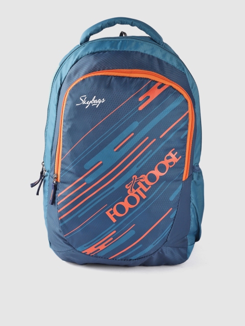 

Skybags Unisex Teal Blue & Orange Printed Laptop Backpack